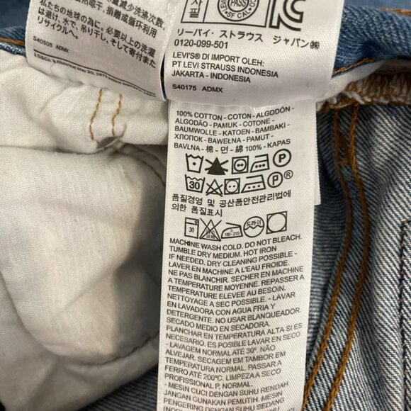 LEVI'S LEVIS 501 CT Jeans Customized Tapered Ripped Button Fly Cropped W26 L32 - Picture 10 of 16